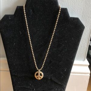 Peace ☮️Sign gold tone necklace